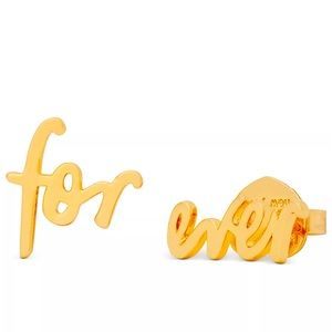 New KATE SPADE NEW YORK
Say Yes Gold-Tone Forever Stud Earrings